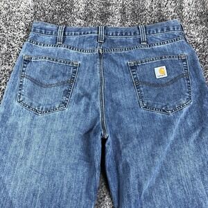 Carhartt Jeans Mens 38x32 Blue Relaxed Fit Straight Denim Medium Wash 101483-980